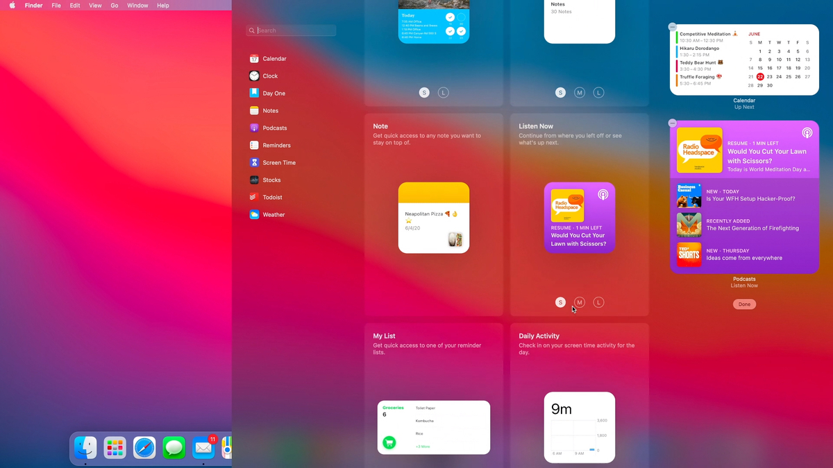 Widgets for mac desktop